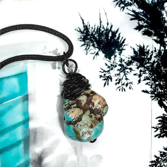 5 For $25💫Turquoise Magnesite Stone Chunk Nugget Pendant Necklace - Picture 3 of 6